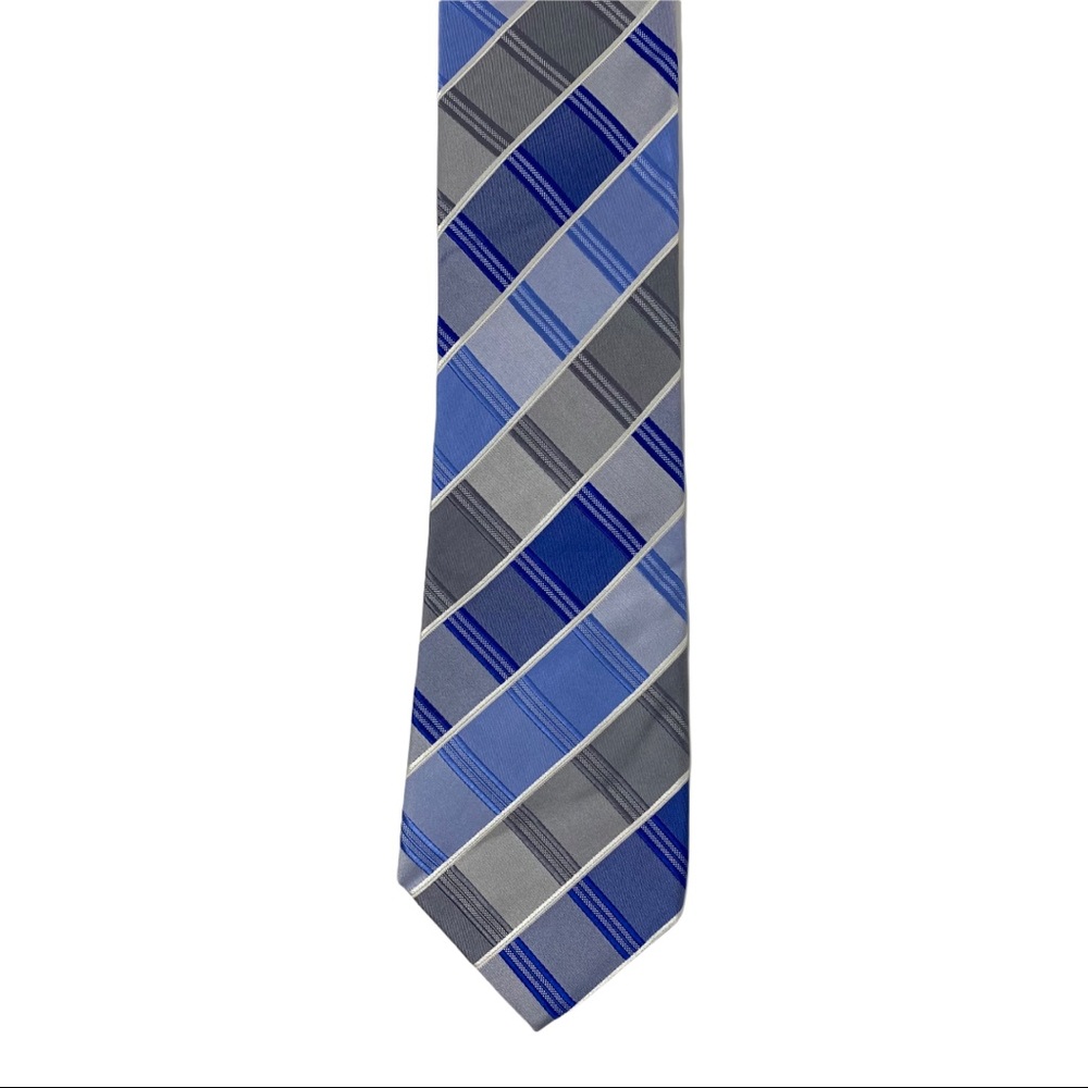 Kenneth Cole Reaction Striped Silk Tie, Blue